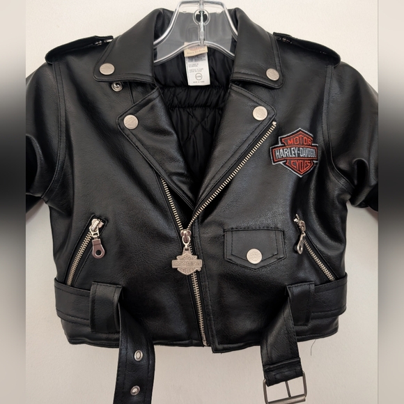 Harley-Davidson Vintage Toddler Faux Leather Jacket Born To Ride 24 Months - Picture 2 of 10